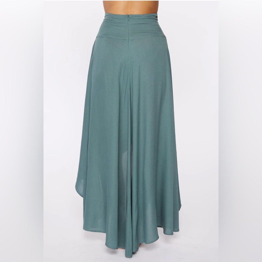 O’Neill Ambrosia High Low Maxi Skirt Sage Green Boho Resort Festival  XS  NWT - Picture 5 of 13